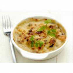 Gratin de crabe et fruits de mer