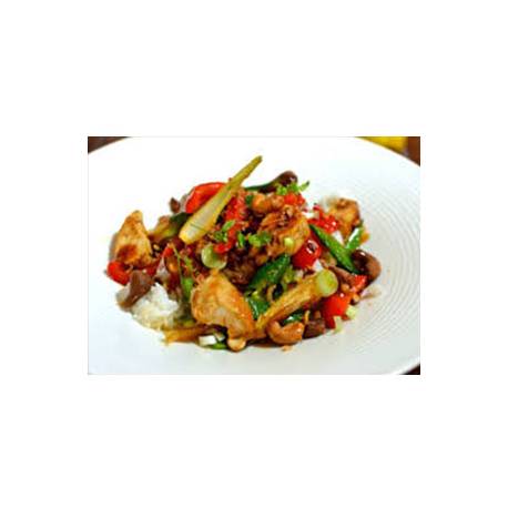 SAUTE DE VOLAILLE BASILIC ET PIMENT, TAGLIATELLES FRAICHES