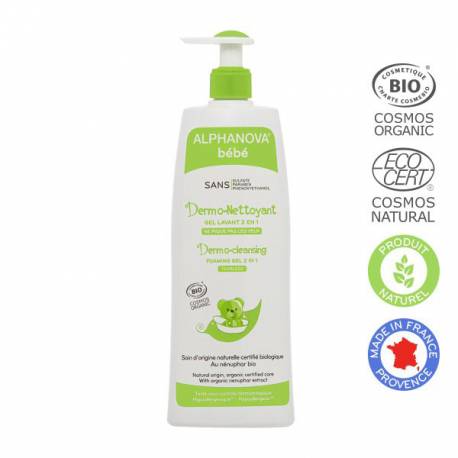 ALPHANOVA Dermo nettoyant cheveux & corps bébé Bio - 500 ml