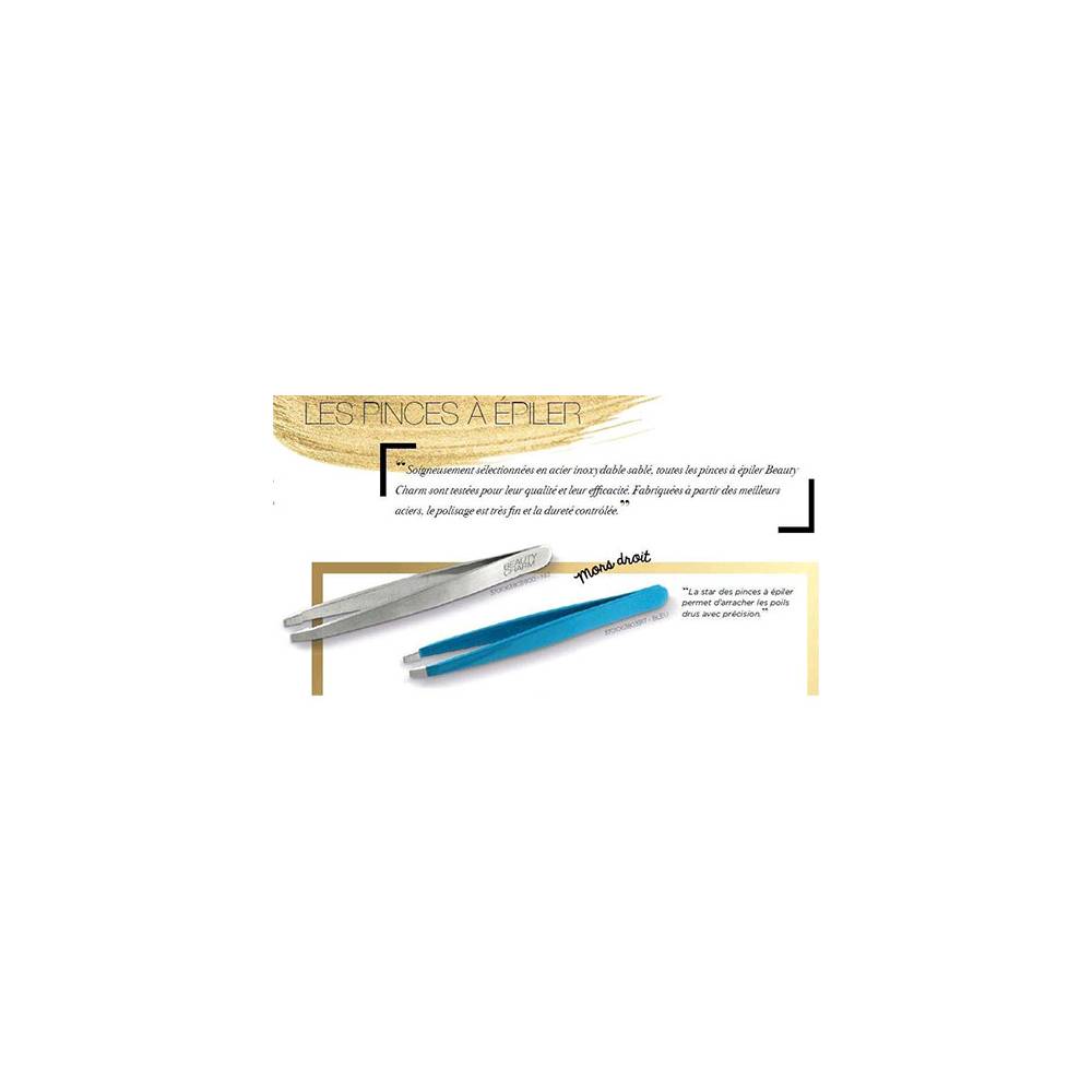 BEAUTY CHARM PINCE A EPILER MORS DROITS BLEU