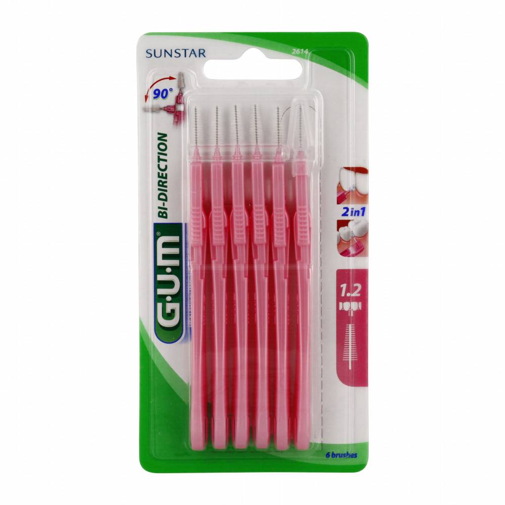 GUM BROSSE INTERDENT ORIENTABLE 2POSI 2614 1.2 B/6