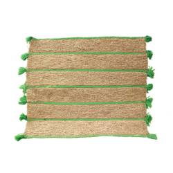 TAPIS DE BAIN AVEC BANDES EN COTON TRESSÉ