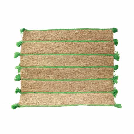 TAPIS DE BAIN AVEC BANDES EN COTON TRESSÉ