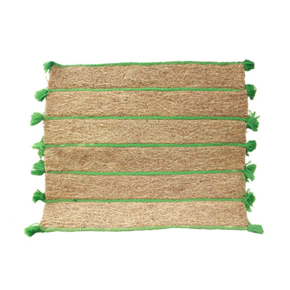 TAPIS DE BAIN AVEC BANDES EN COTON TRESSÉ