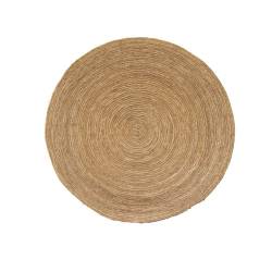 TAPIS ROND EN RACINE TRESSÉ ET EN RACINE BRUTE