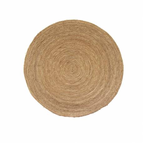 TAPIS ROND EN RACINE TRESSÉ ET EN RACINE BRUTE