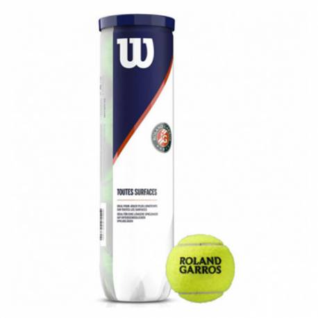 TUBE DE 4 BALLES DE TENNIS WILSON ROLAND GARROS CLAY