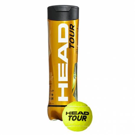 TUBE DE 4 BALLES DE TENNIS HEAD TOUR XT