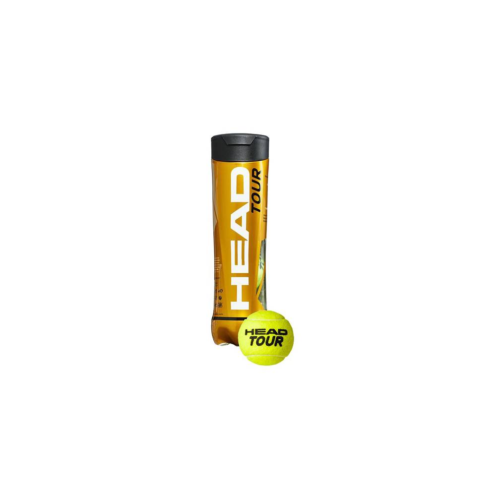 TUBE DE 4 BALLES DE TENNIS HEAD TOUR XT