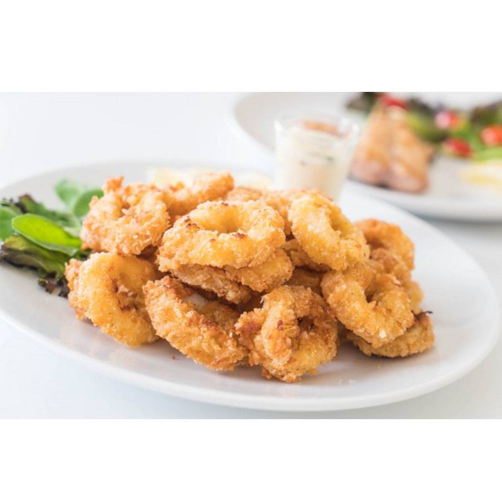 ANNEAUX DE CALAMARS PANES A LA NOIX DE COCO