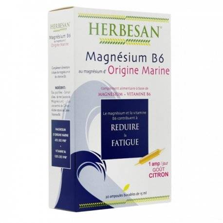 HERBESAN MAGNESIUM D\'ORIGINE MARINE-B6 AMPOULES 20 X 15ML