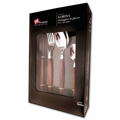 KORINA MENAGERE 16 PIECES - MANCHE BOIS