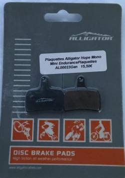 PLAQUETTE DE FREIN ALLIGATOR MOD PERFORMANCE DISC 25 ORGANIQUE HOPE MONO MINI