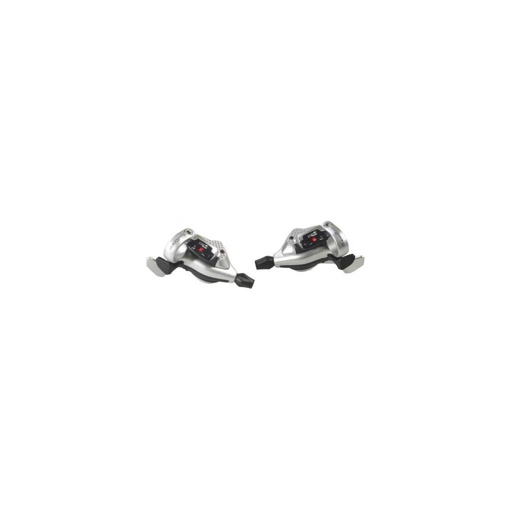 DOUBLE LEVIER DE VITESSE SUNRACE M93 PAIR R9/L3 SILVER
