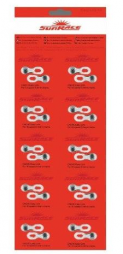 ATTACHE RAPIDE DE CHAINE SUNRACE CNQ10 10S 1SET/HC SILVER