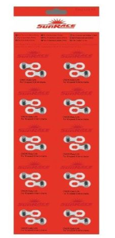 ATTACHE RAPIDE DE CHAINE SUNRACE CNQ10 10S 1SET/HC SILVER