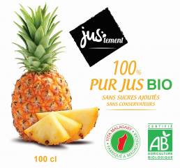 Pur jus de fruit ananas  BIO 100 cl  carton de 6