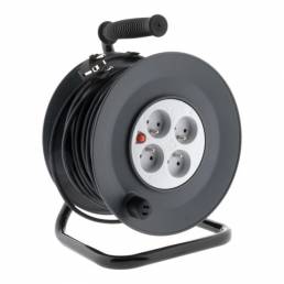 ENROULEUR 3 x 1,5 MM² 4 SOCLES+DISJONCTEUR LG 50 ML