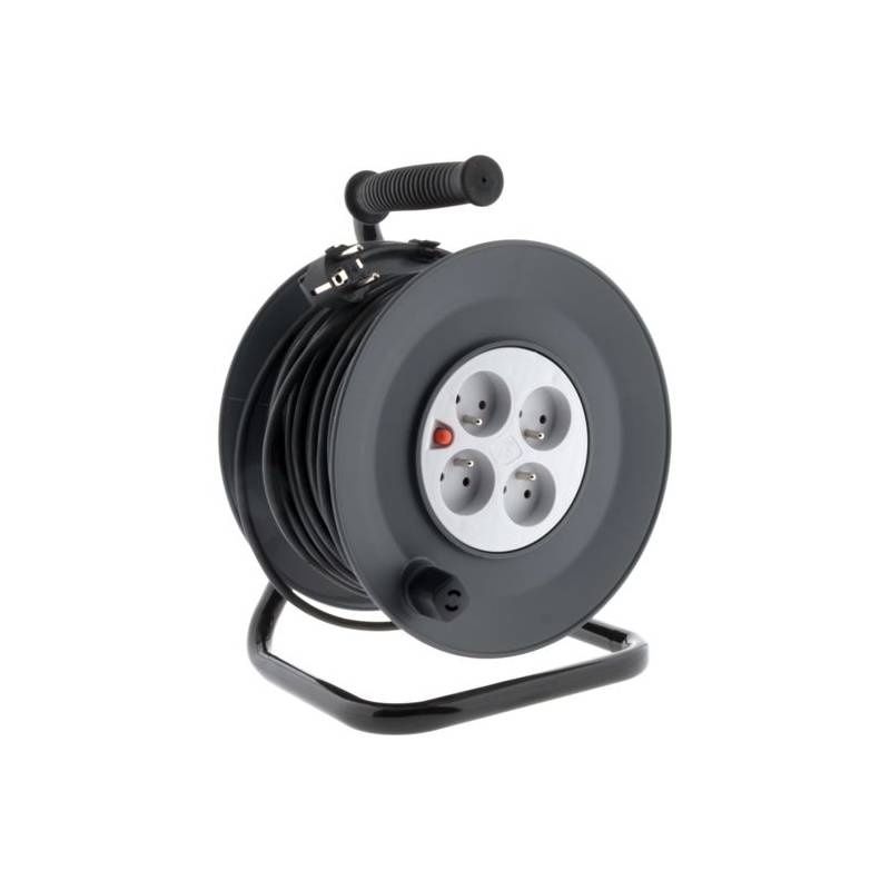 ENROULEUR 3 x 1,5 MM² 4 SOCLES+DISJONCTEUR LG 50 ML