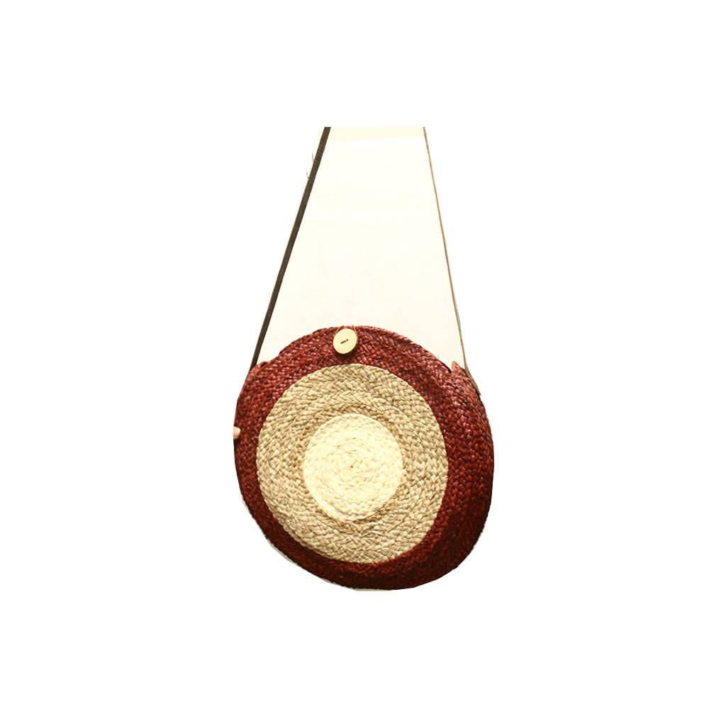 Sac rond tressé bandoulier