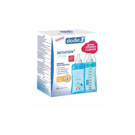 DODIE BIB INITIATION 270ML DEBIT 2 BLEU LOT/2