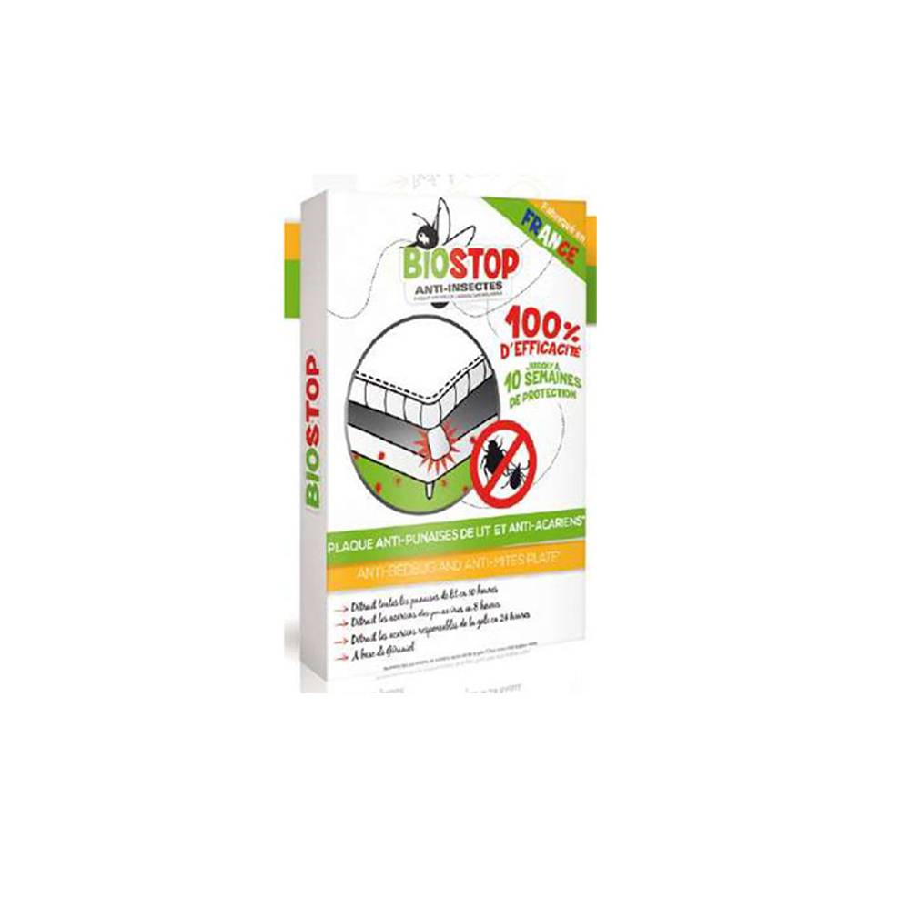BIOSTOP Plaque anti-punaises de lit et anti acariens