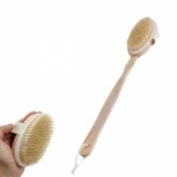 TINKSKY Brosse dos en soie naturelle manche bois