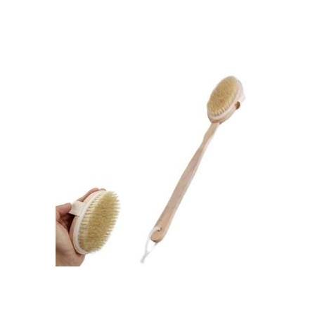 TINKSKY Brosse dos en soie naturelle manche bois
